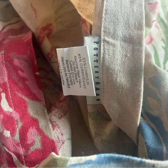 New Pottery Barn Marla Euro Shams (two shams) floral linen blend - Picture 4 of 9